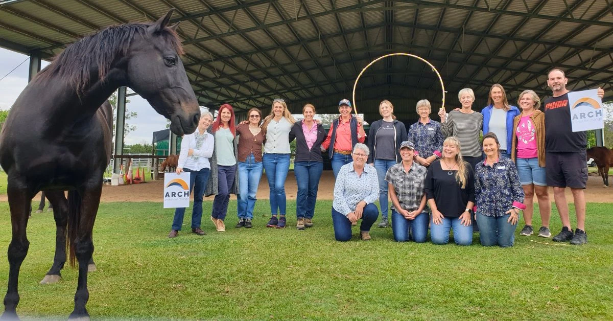 ARCH Gathering group connection with horse