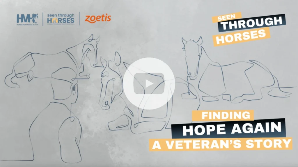 Equine assisted psychotherapy session with veteran with PTSD and suicidal case story image