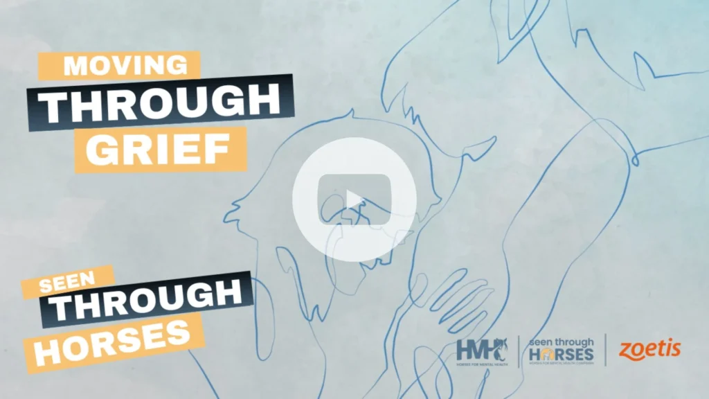 Equine assisted psychotherapy session widow in grief case story video image